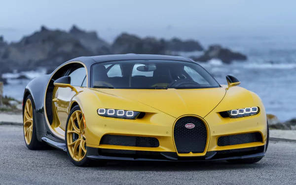 Жовтий Bugatti Chiron 4K