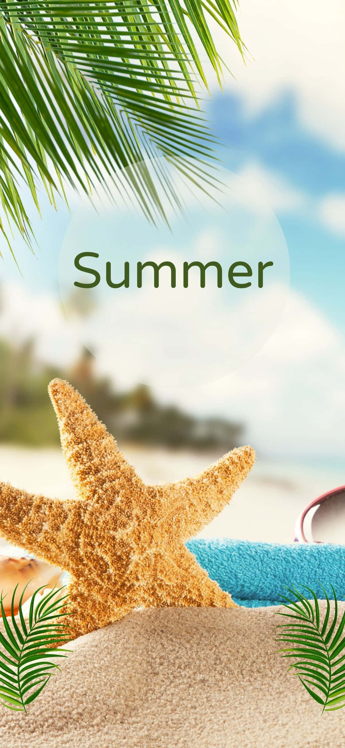 Вертикальная морская звезда iPhone X Summer Background Шпалери