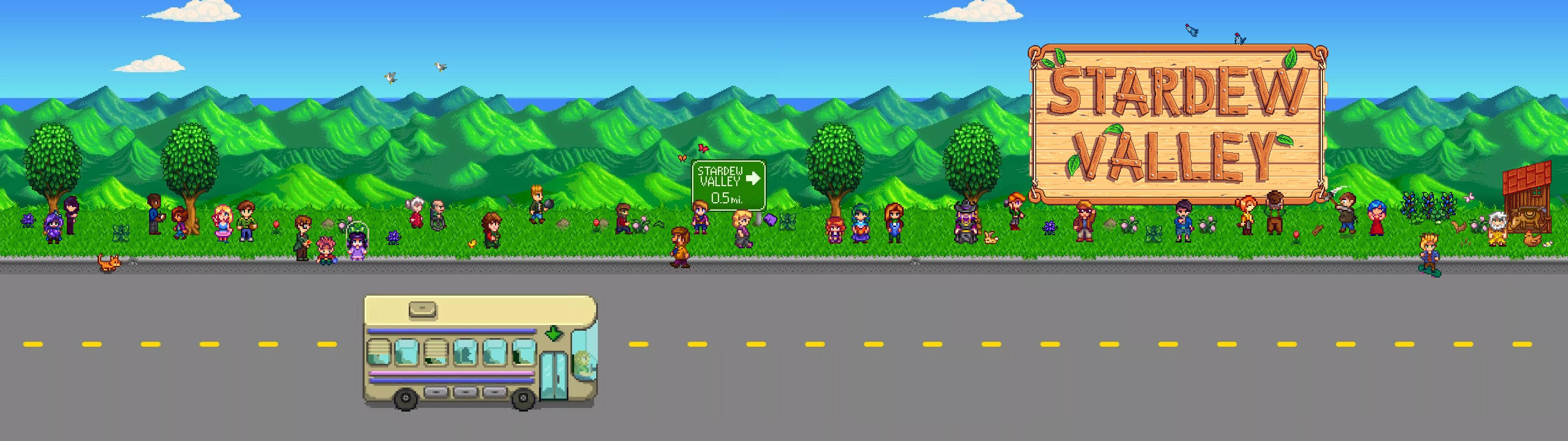 Взгляд на вивеску Stardew Valley Шпалери