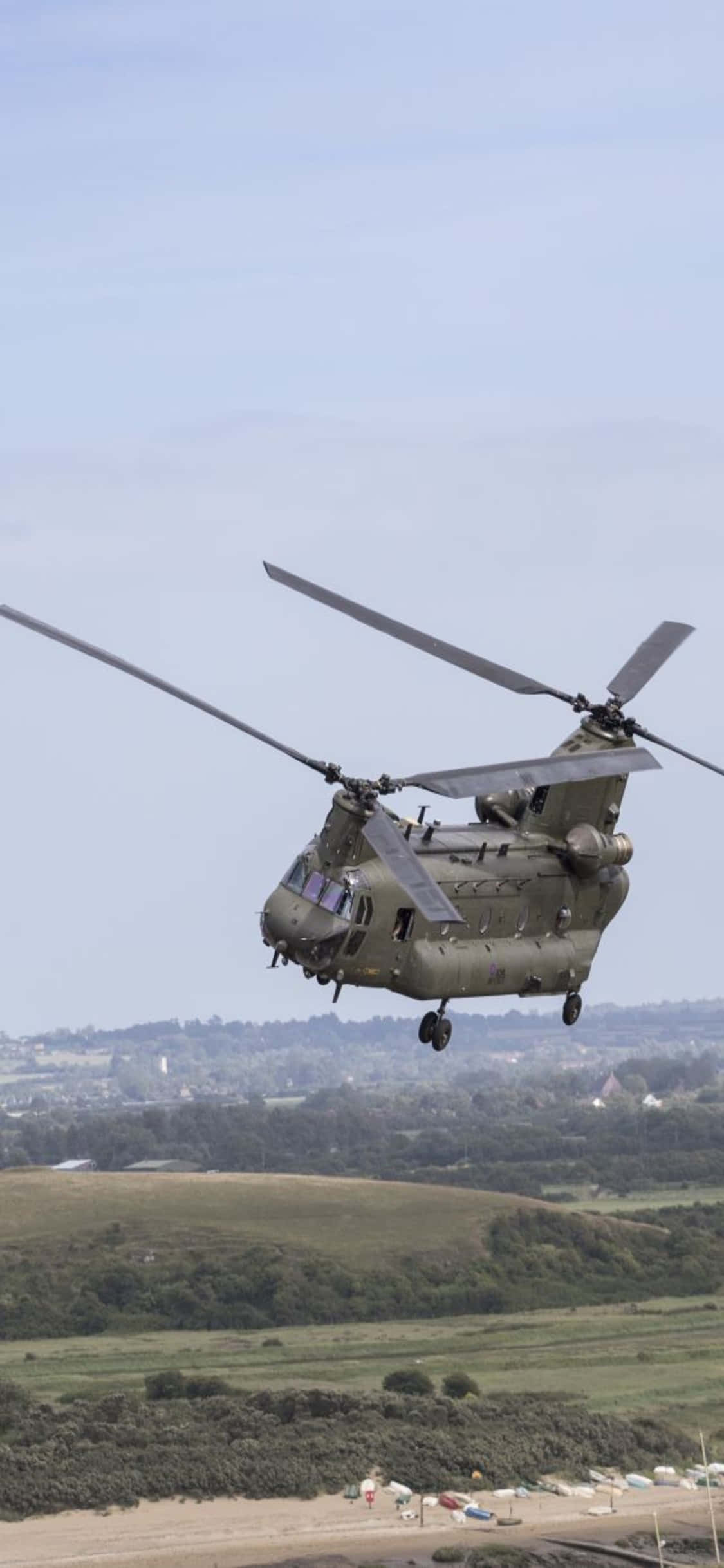 Вид на мир с высоты птичьего полета на роскошном iPhone Xs Helicopter Шпалери