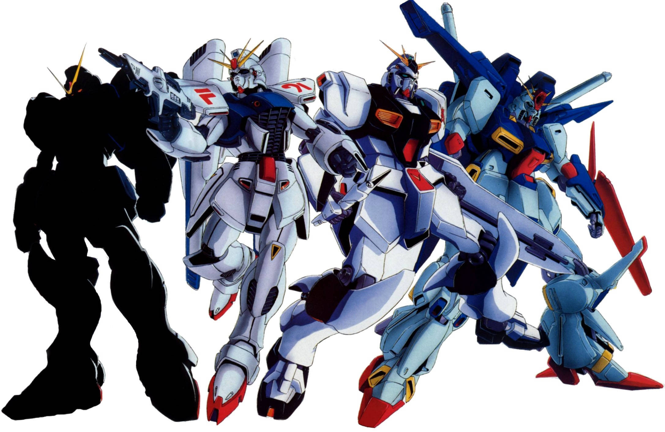 Вражаючі мобільні костюми Gundam у дії Шпалери