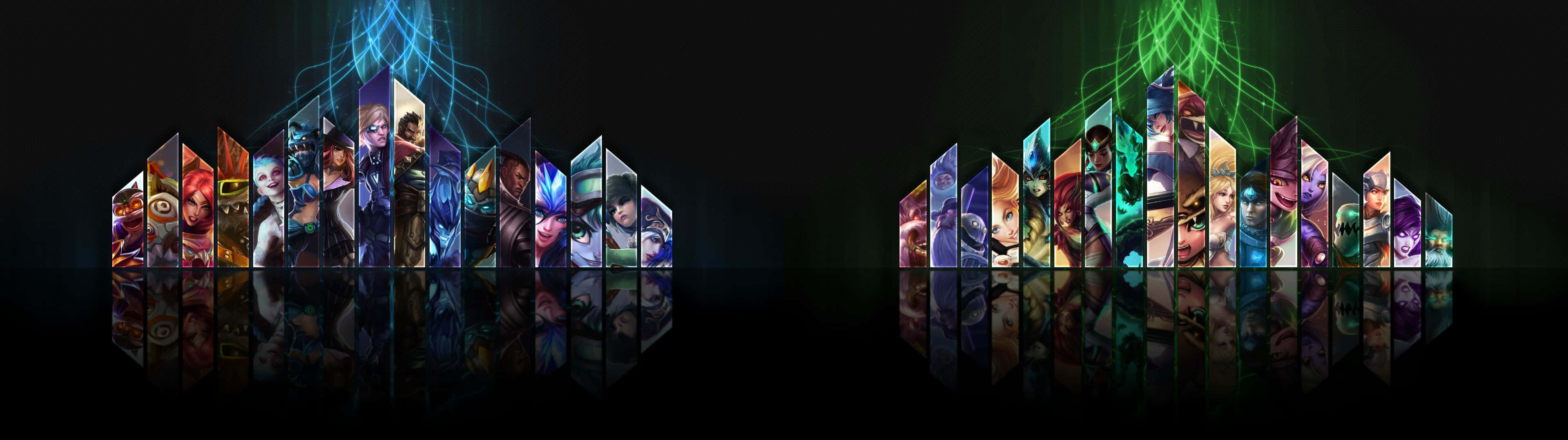 Відкрийте епічні пригоди в League Of Legends: Dual Screen Шпалери