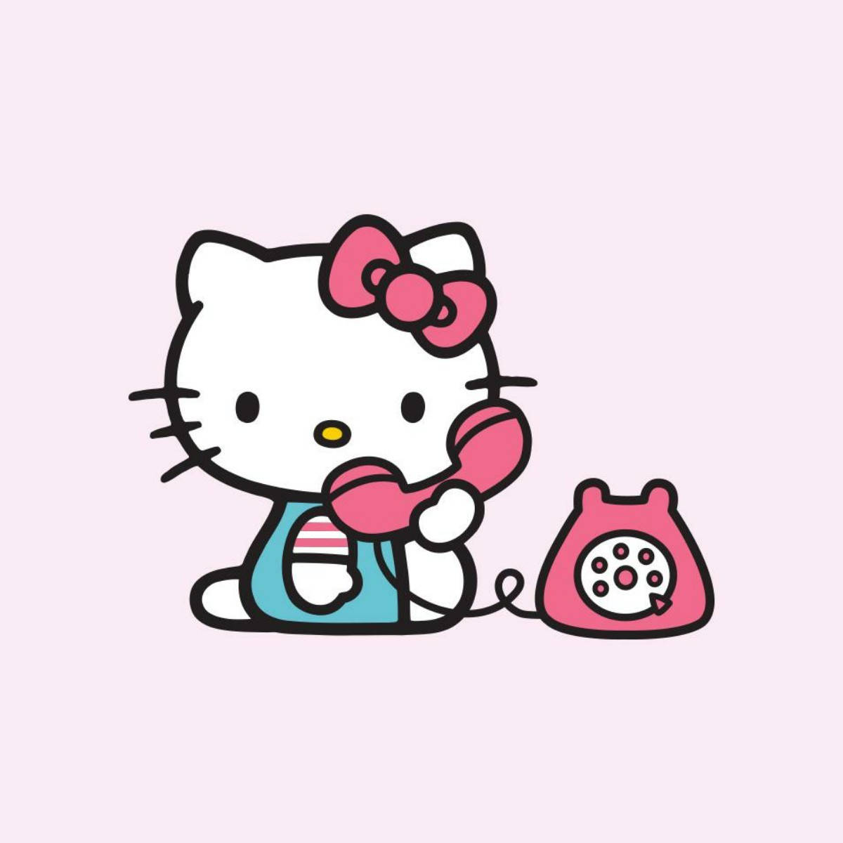 Вінтажний телефон та Hello Kitty PFP Шпалери