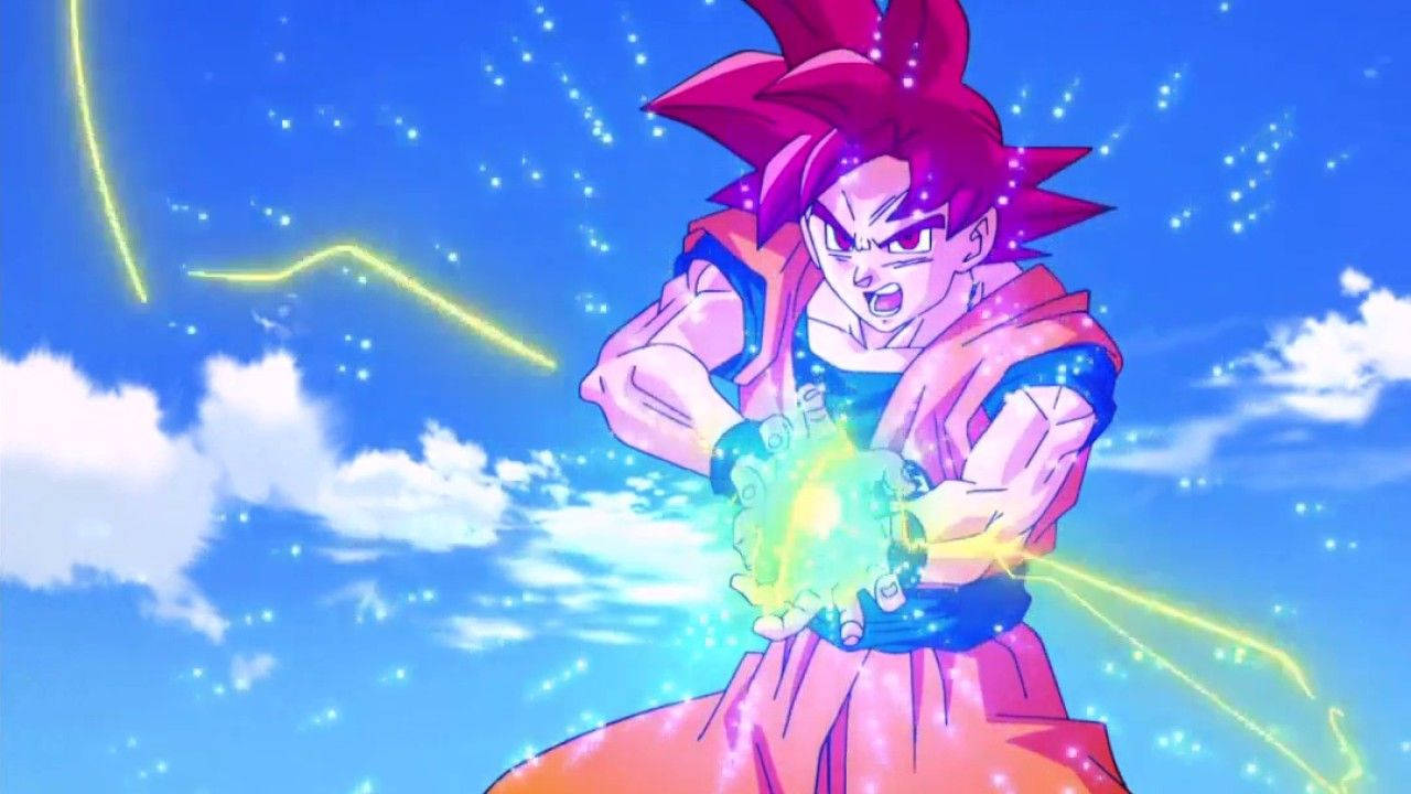 Хвиля Камехамеха Dragon Ball Z від Сан Гоку з блакитною вогняною кулею, аніме суперсаяна.