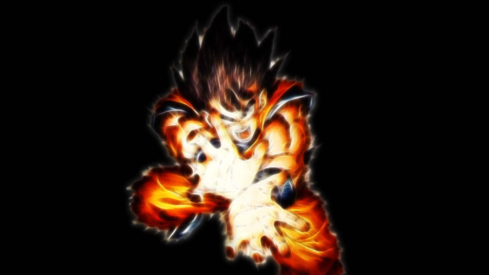 Dragon Ball Z супер Бролі Сан Гоку створює хвилю Камехамеха в темряві. Анімований мультфільм. — Драгон бол Шпалери