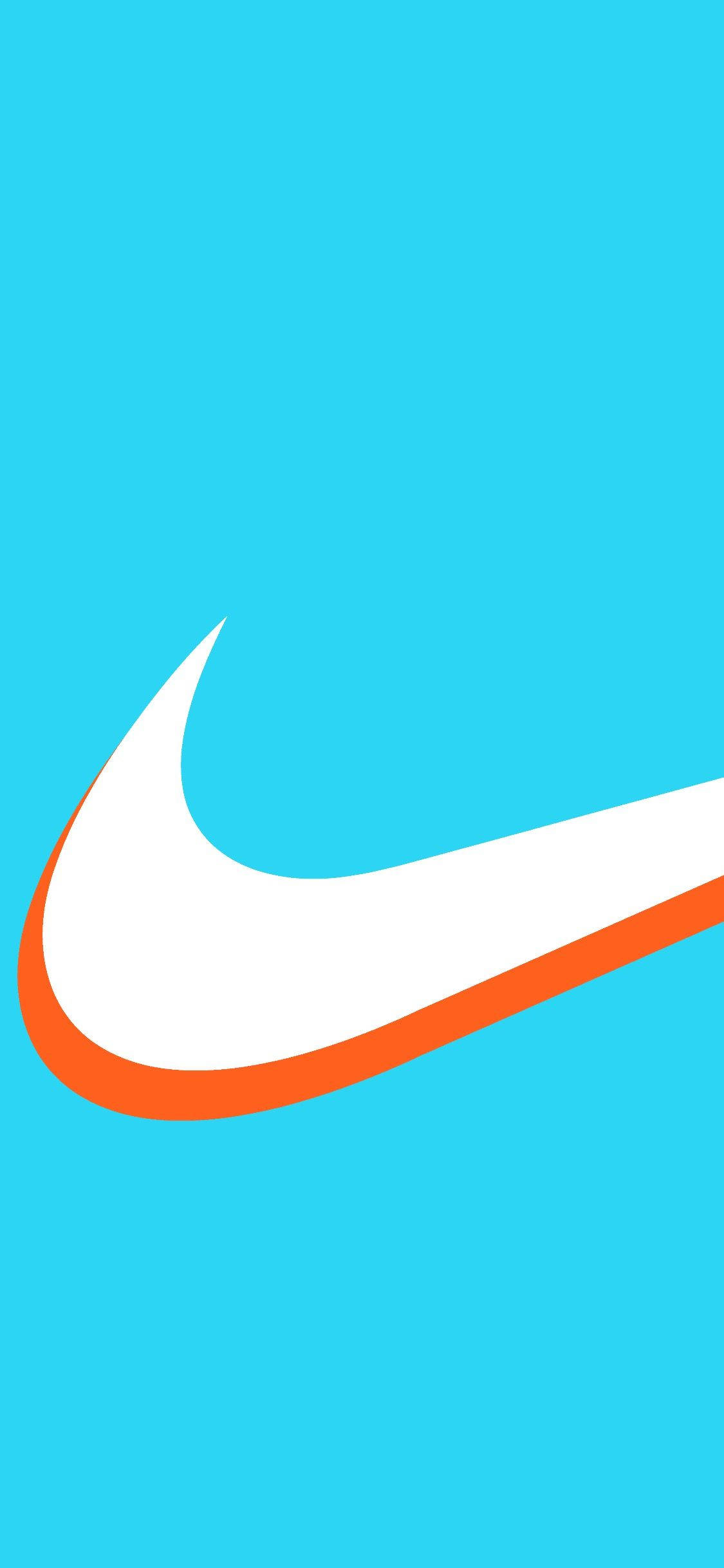 Голубо-циановый фон для iPhone Nike Шпалери