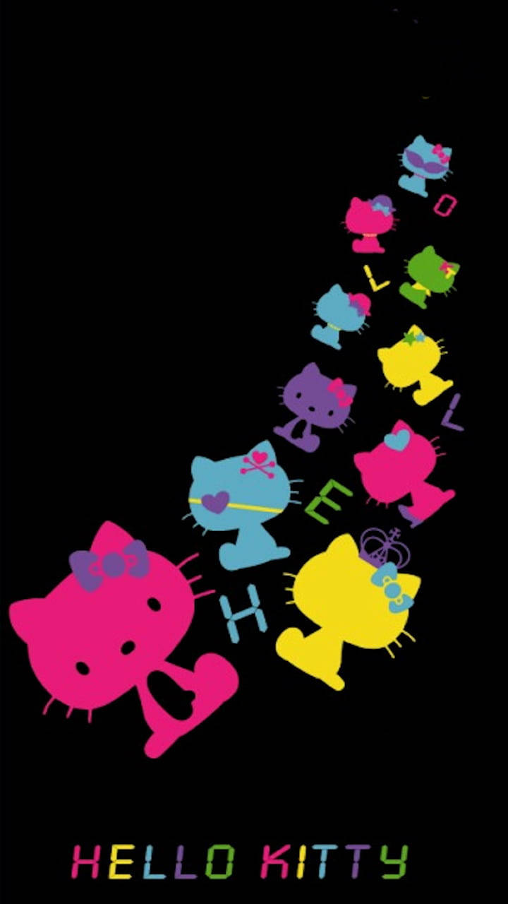 Грайлива та загадкова чорна Hello Kitty Шпалери