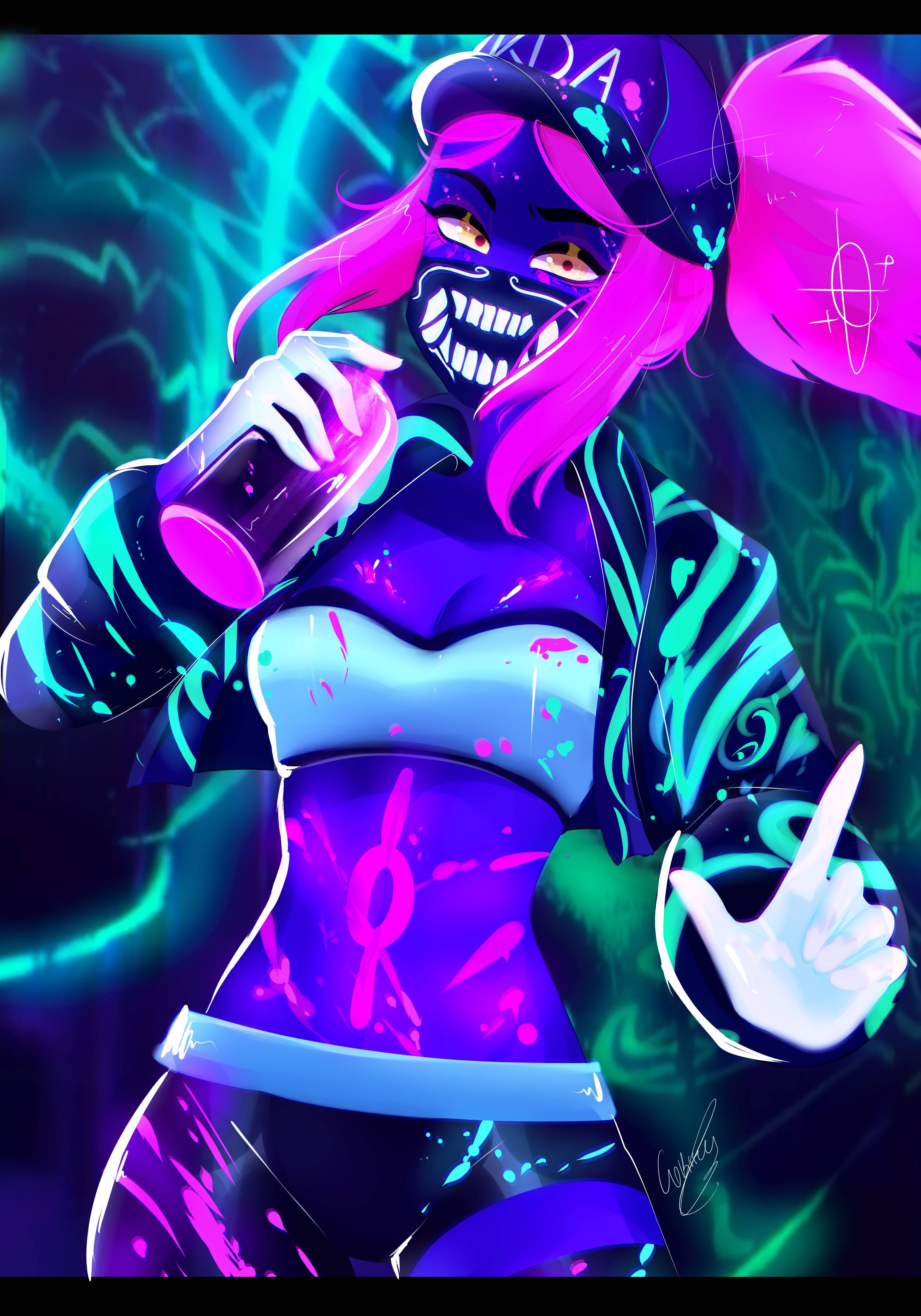 Графическое искусство LoL KDA Акали Шпалери