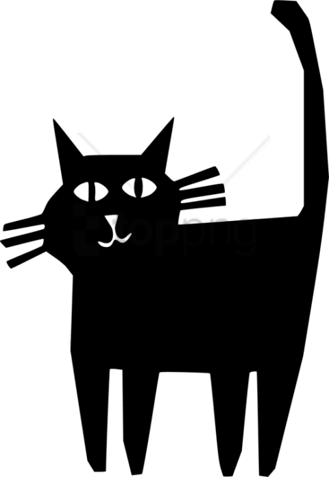 Графічний силует чорного кота Шпалери