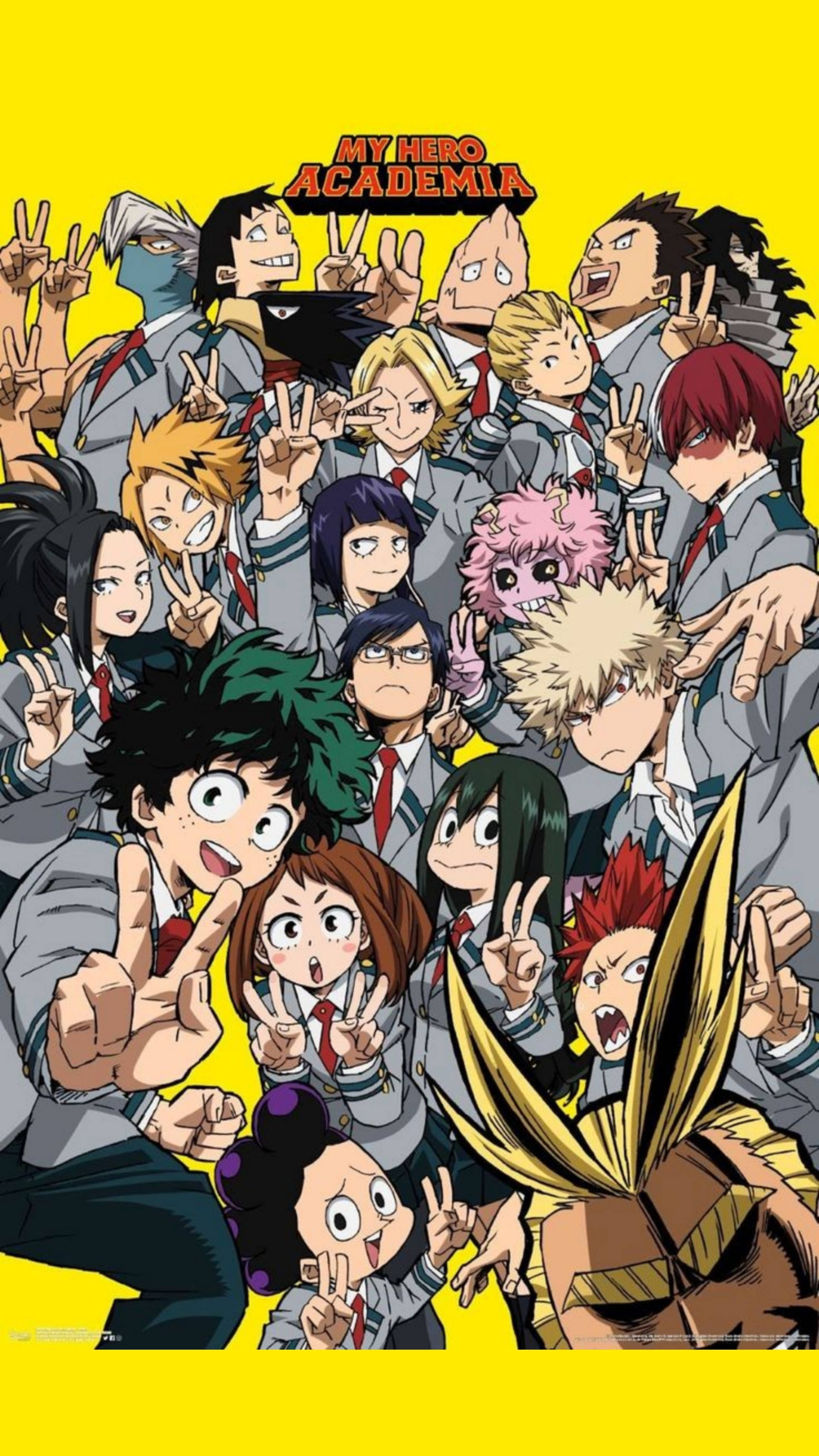 Груповий постер My Hero Academia для iPhone Шпалери