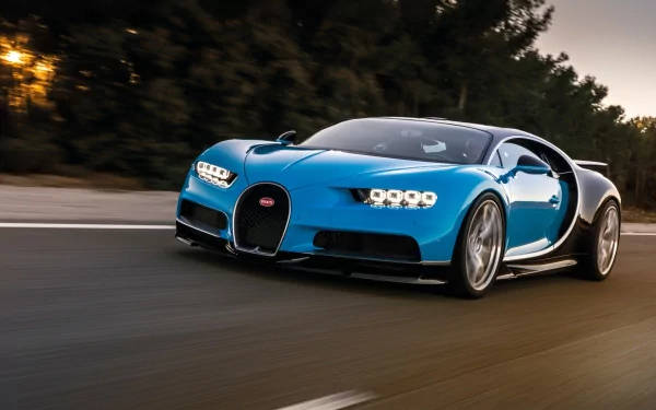 Гіперкар Bugatti Chiron у русі 4K