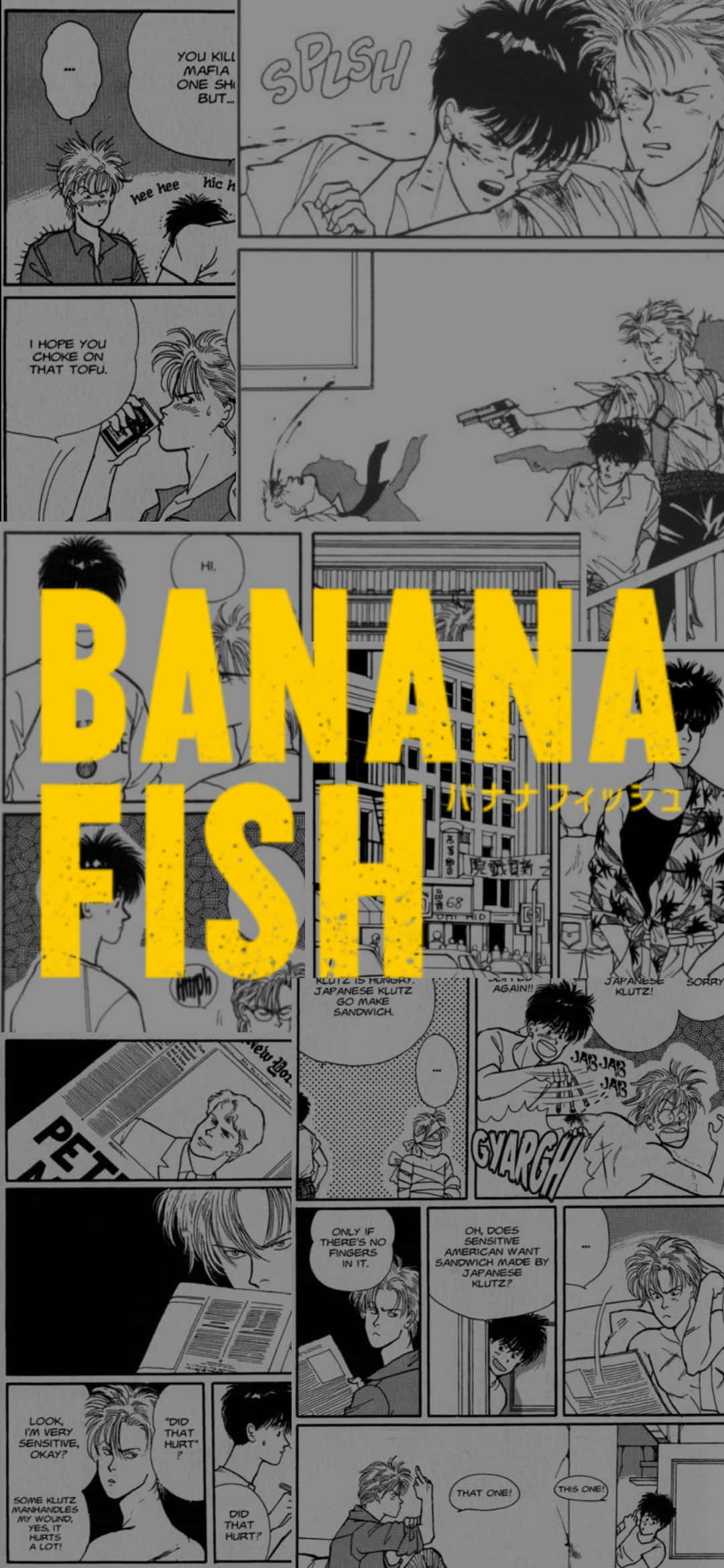Динамичный дуэт в действии — Эш Линкс и Эйдзи Окумура из Banana Fish Шпалери