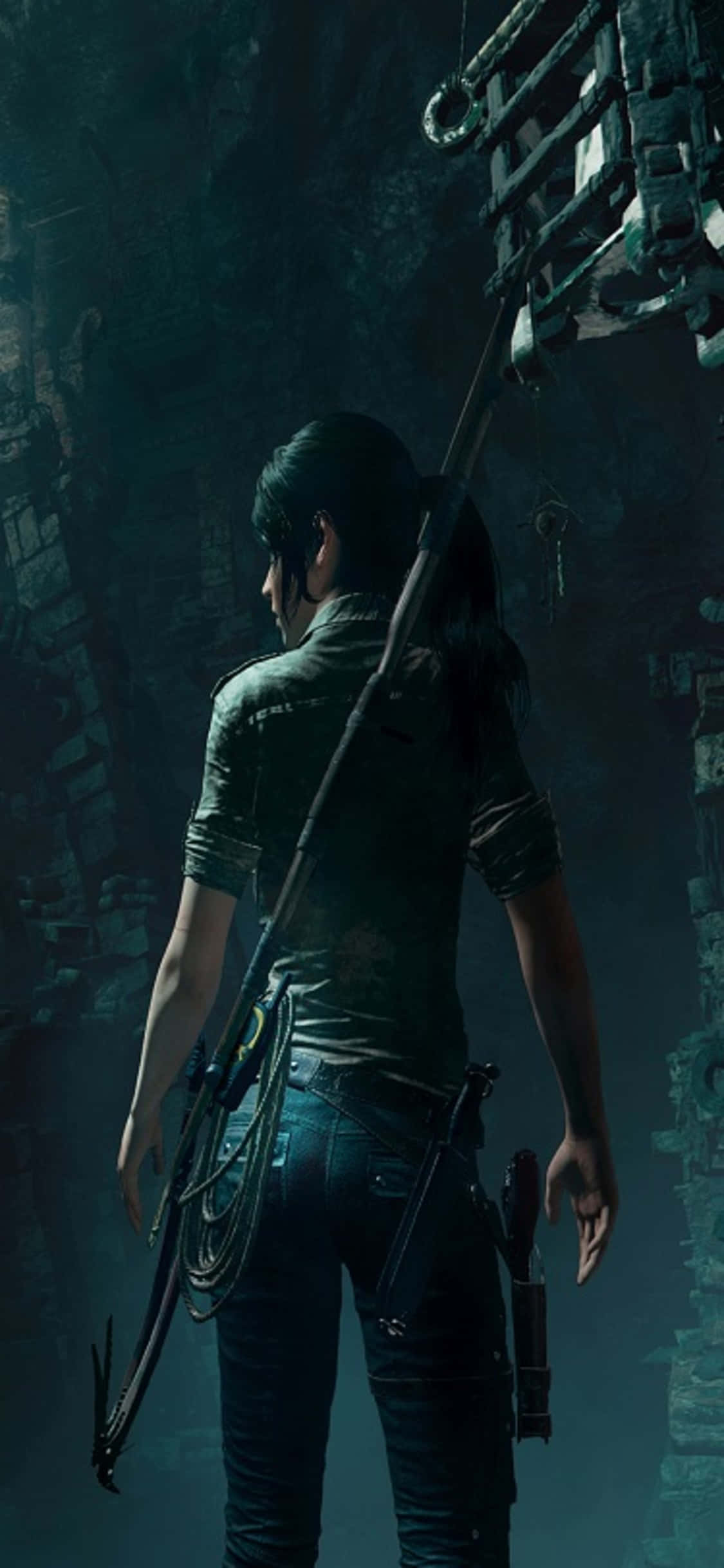 Досліджуйте глубини Shadow of the Tomb Raider на iPhone X Шпалери
