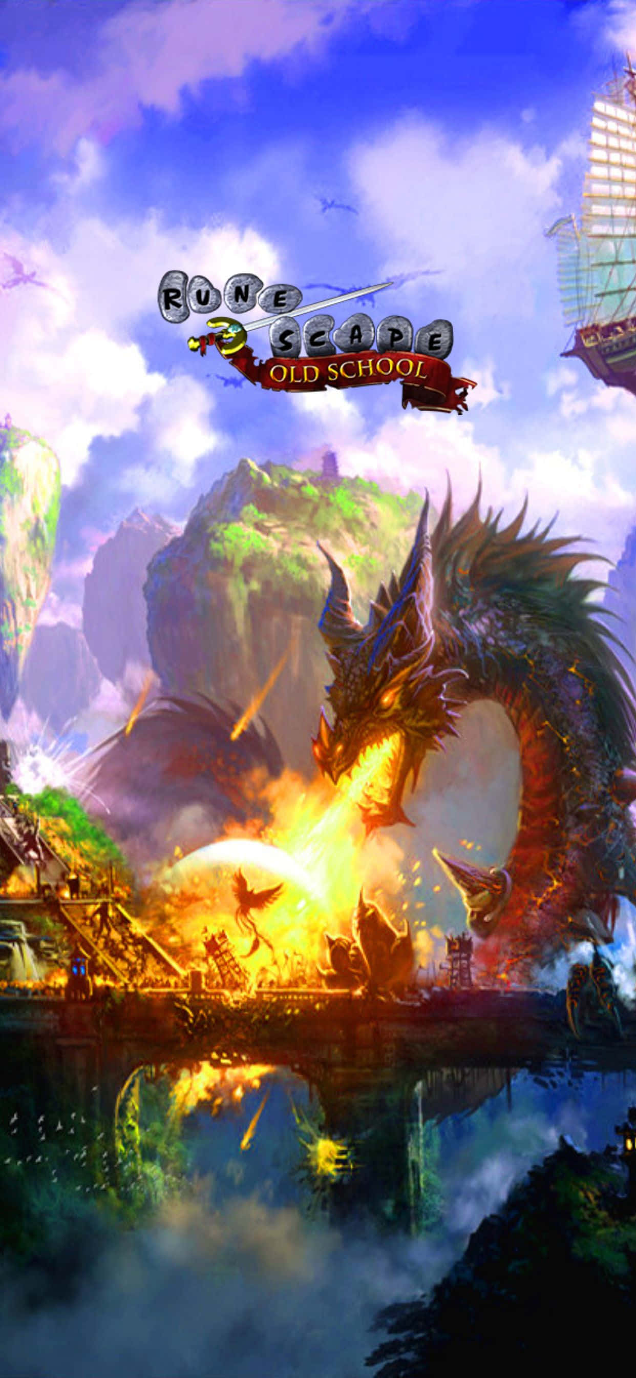 Dragon Portrait iPhone Xs Max Runescape Oldschool фон Шпалери