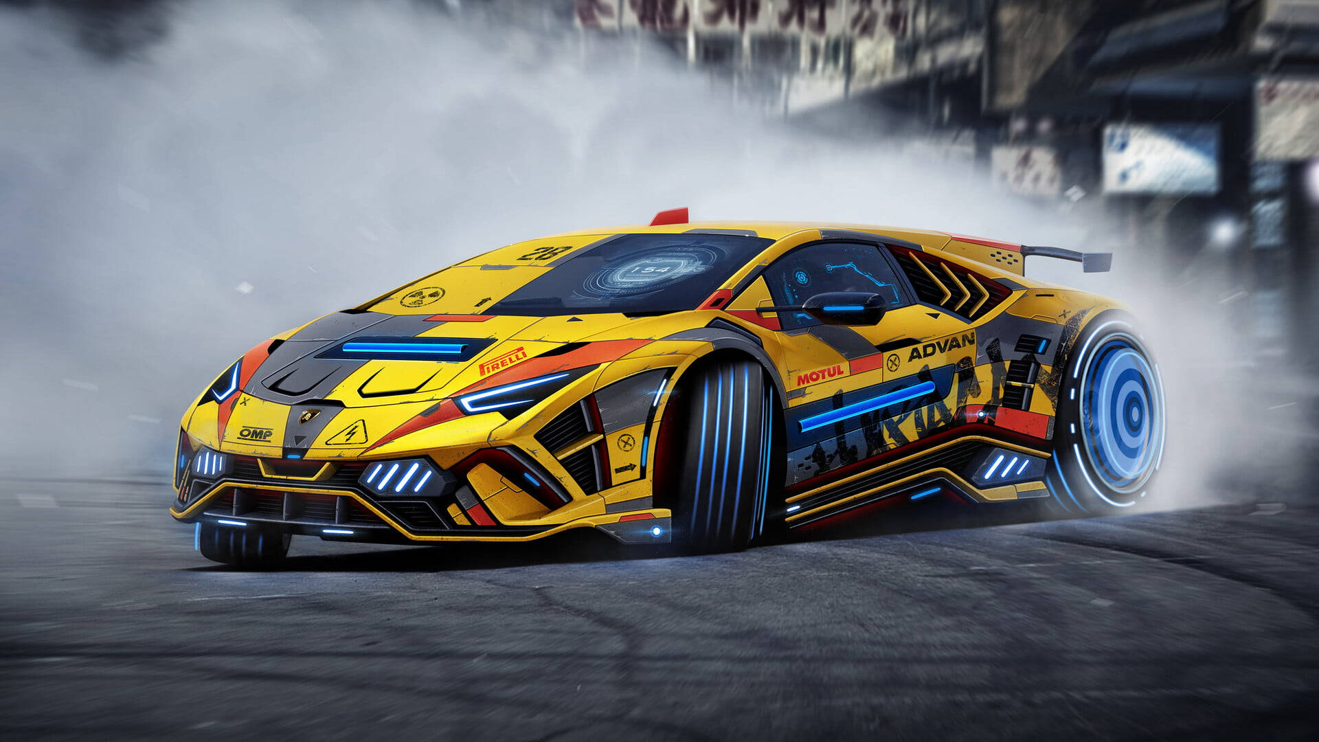 Дрифтуюче футуристичне Lamborghini Шпалери