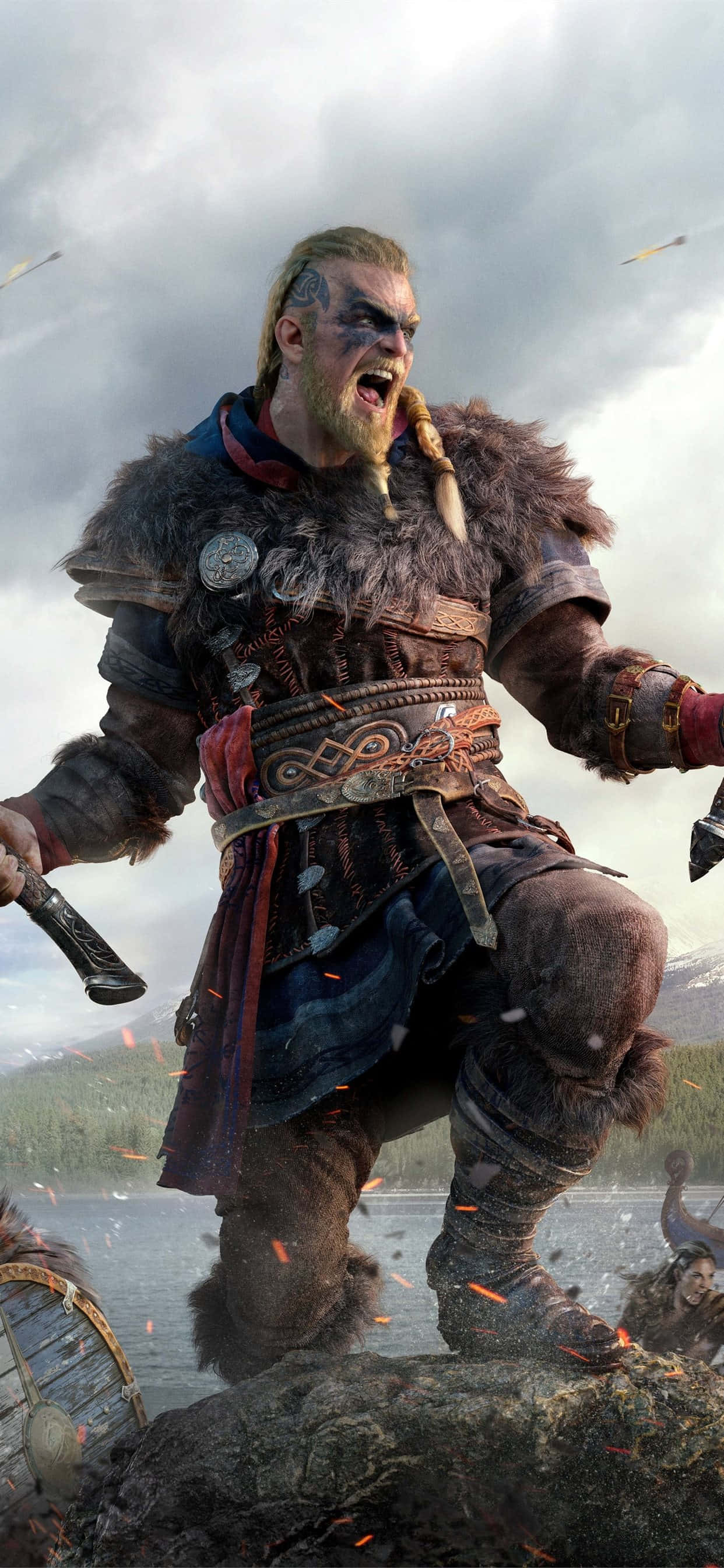 Боевой клич Эйвор iPhone Xs Max Assassin's Creed Valhalla фон Шпалери