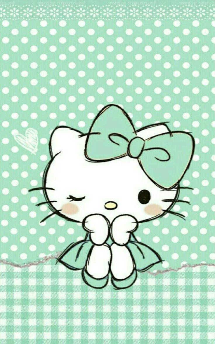 Естетика Hello Kitty з горошком Шпалери