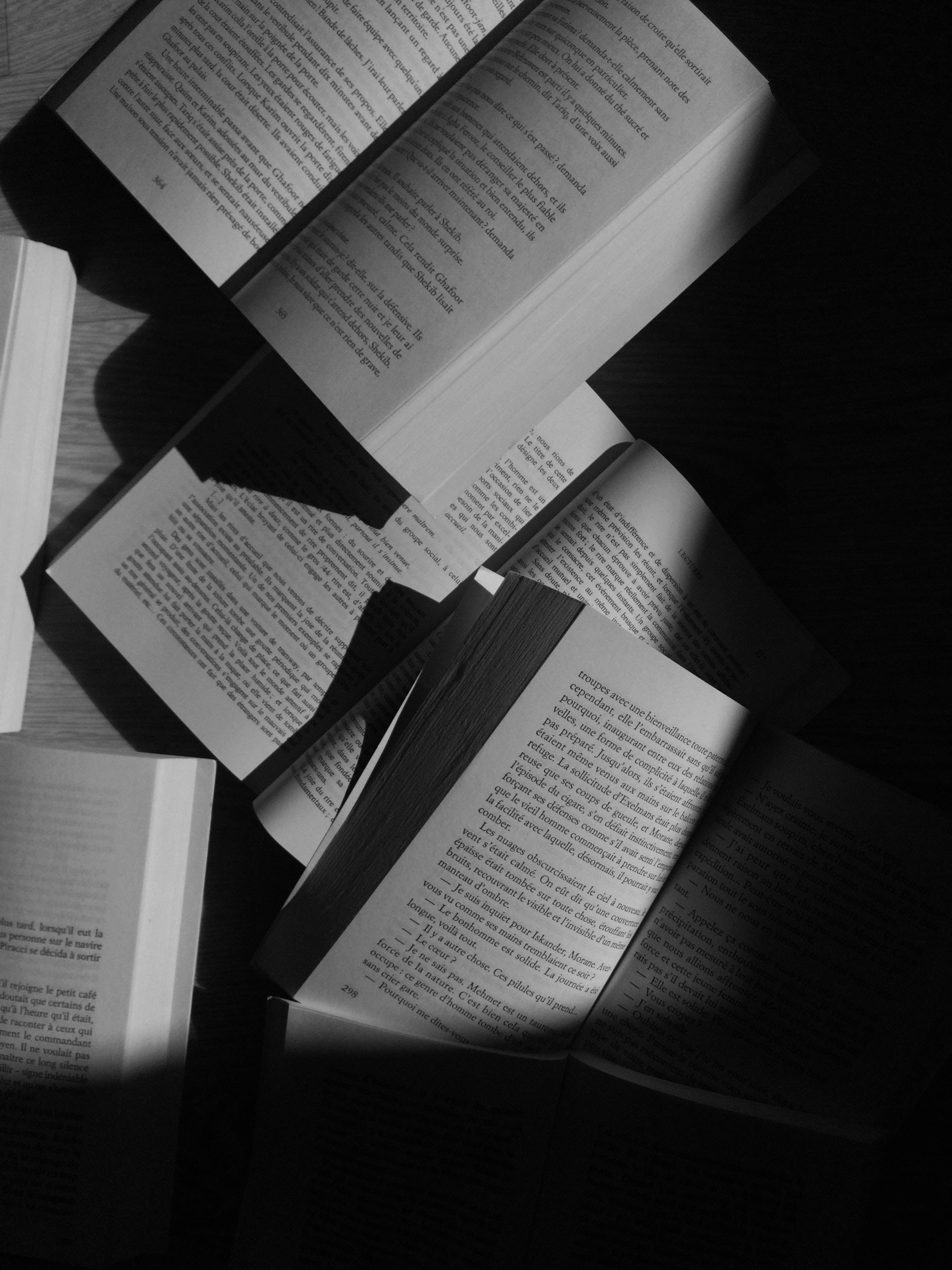 Естетика книги в сірих тонах для робочого столу Шпалери