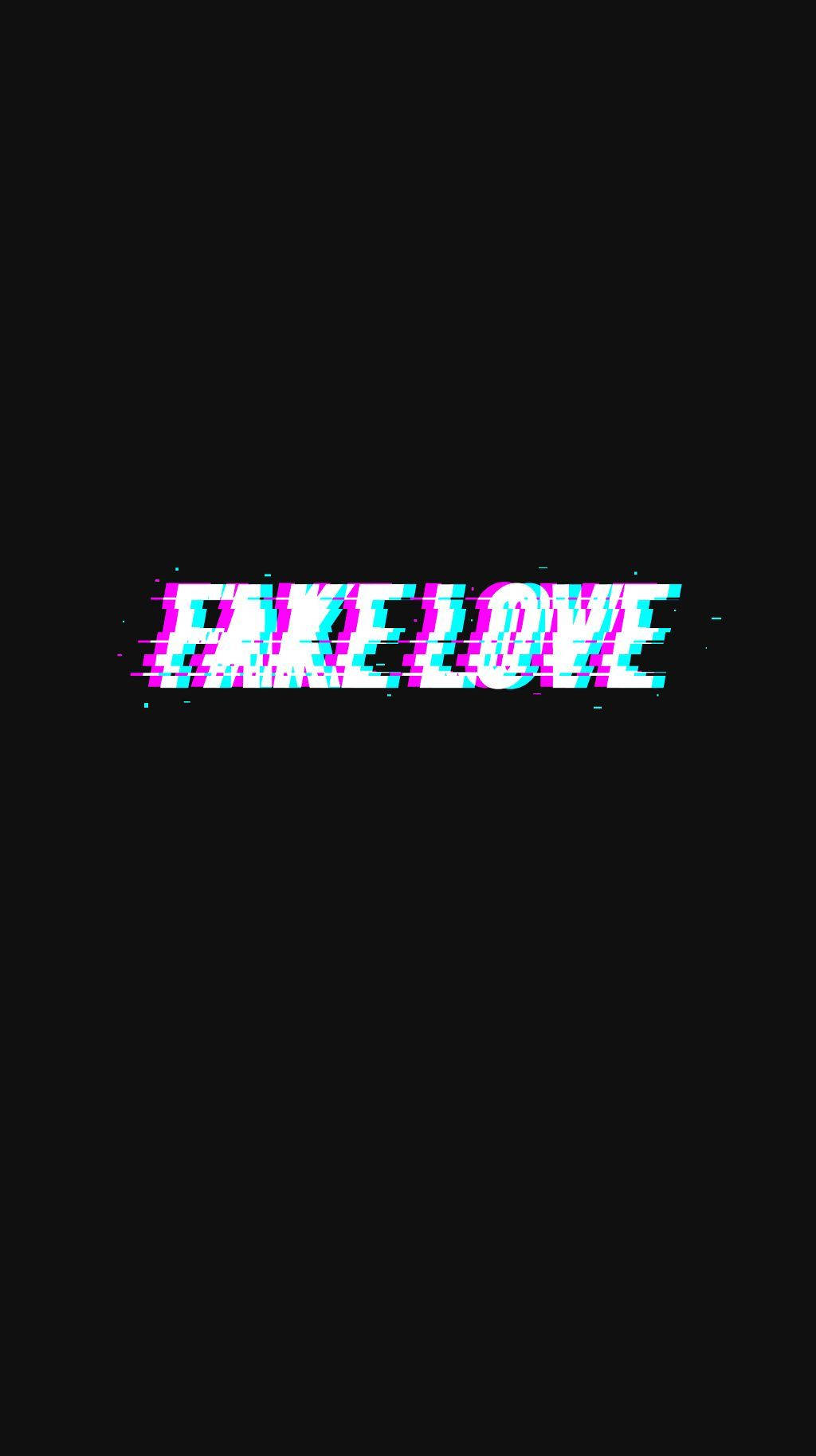 Естетичне BTS Fake Love з ефектом глітчу Шпалери
