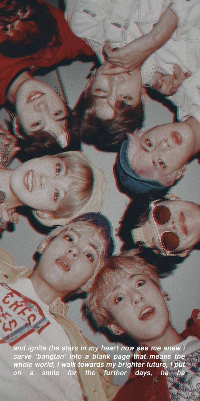 Естетичне групове селфі BTS Шпалери