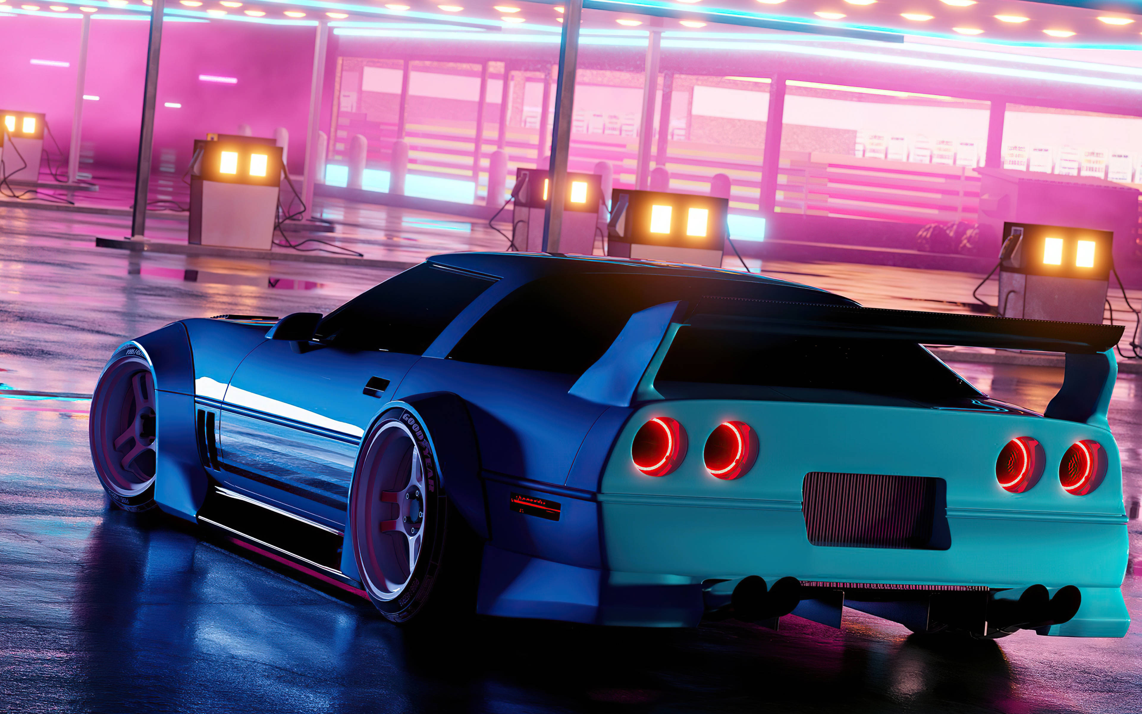 Естетичний автомобіль Nissan Skyline GT-R у 4K Шпалери