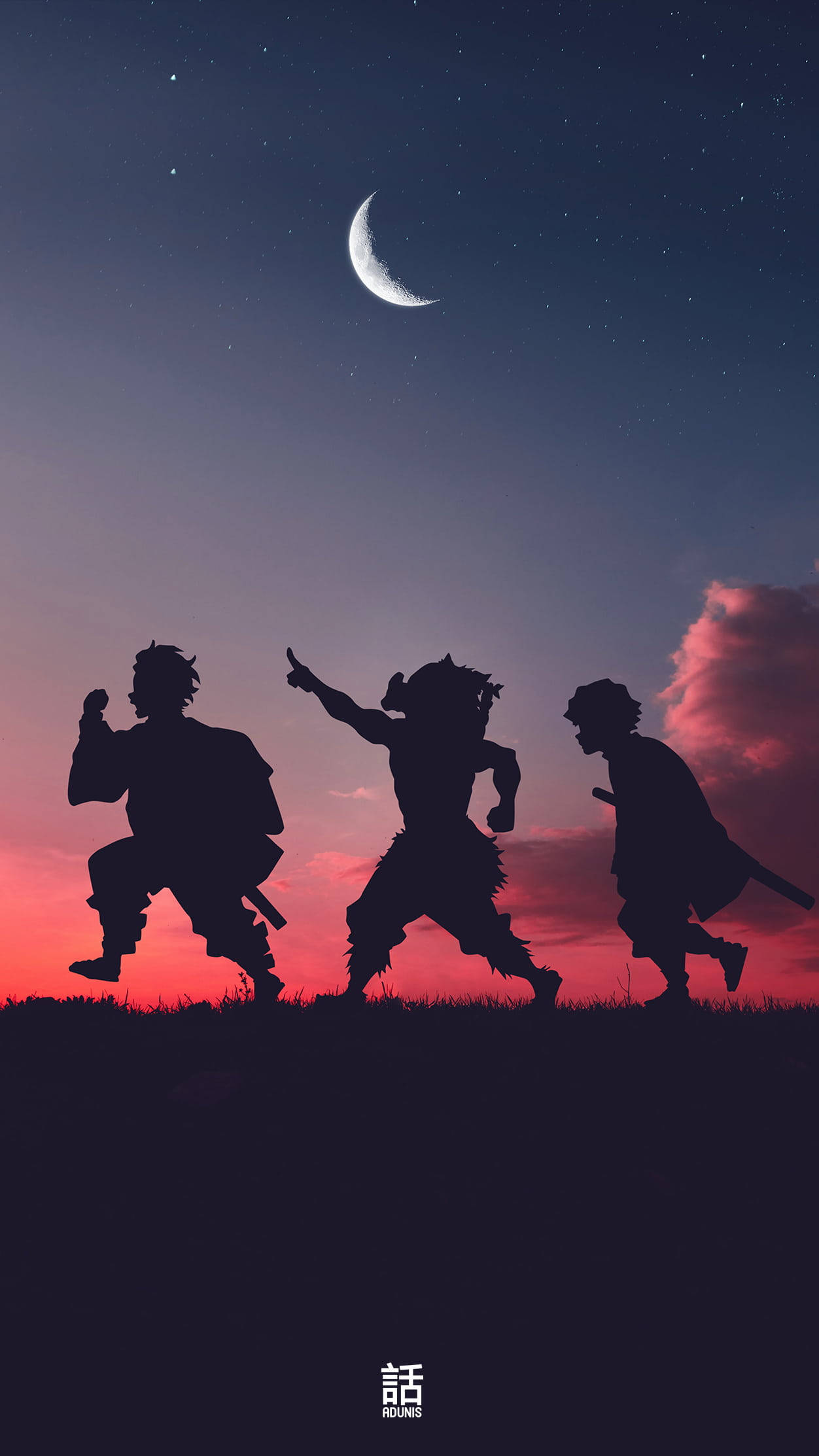 Естетичний аніме Demon Slayer для iPhone Шпалери
