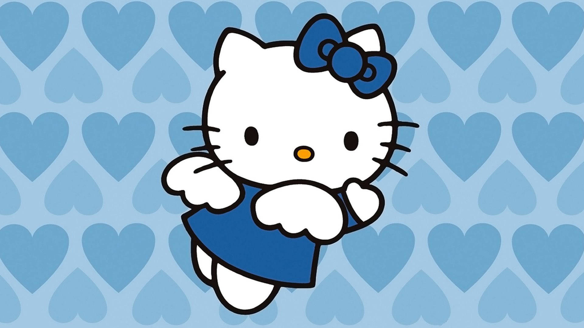 Естетичний блакитний ангел Hello Kitty Шпалери