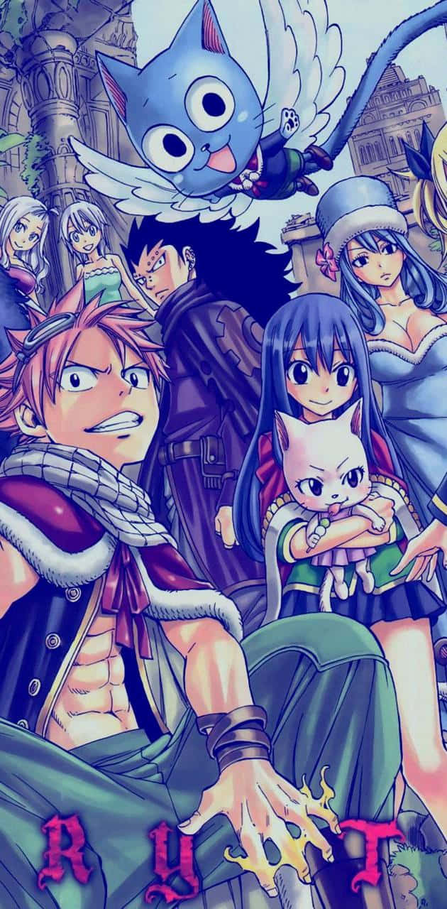 Естетичний кольоровий розворот Fairy Tail Шпалери