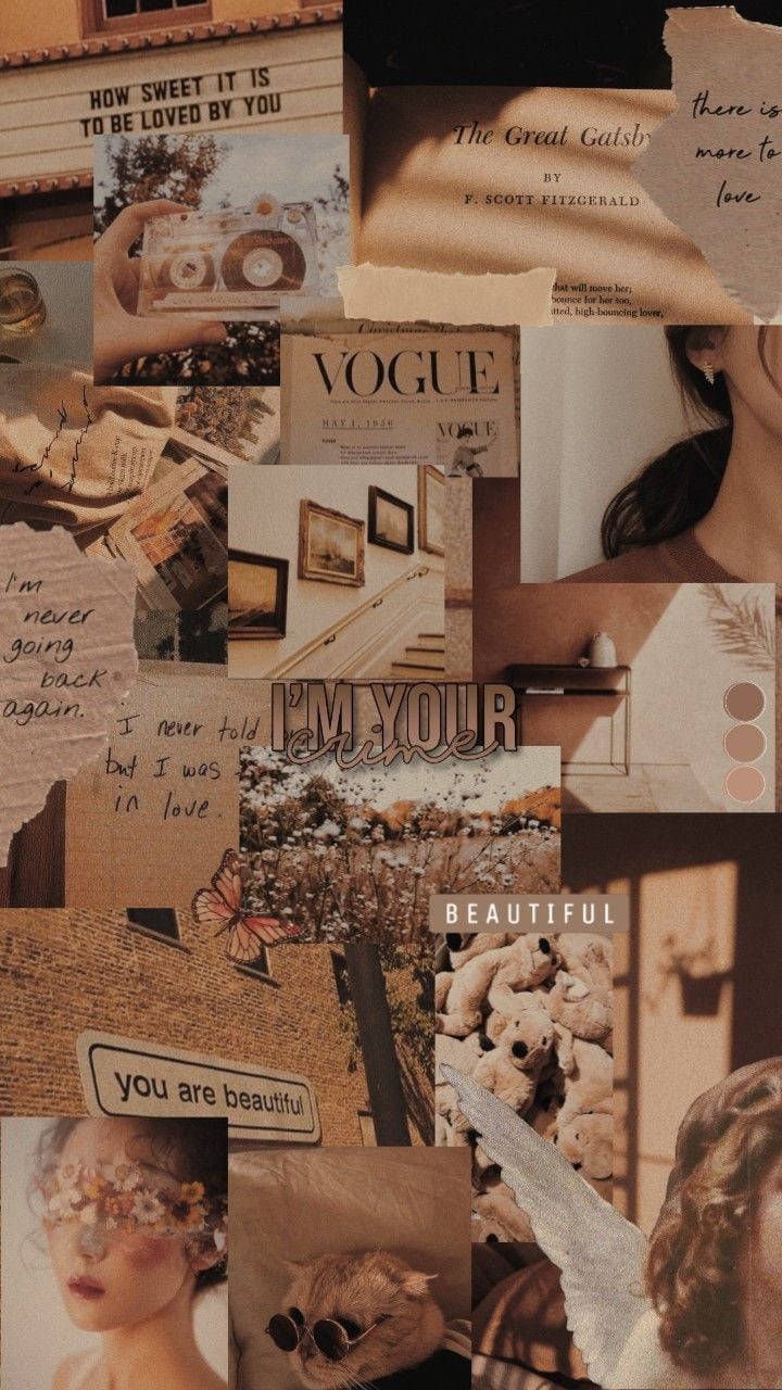 Естетичний коричневий Vogue Шпалери