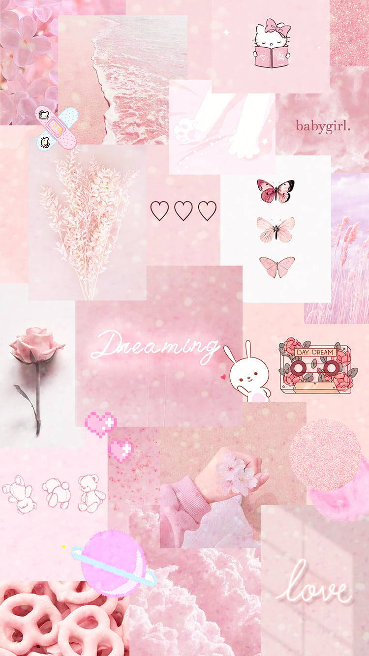 Естетичний рожевий фон для телефону Hello Kitty Шпалери