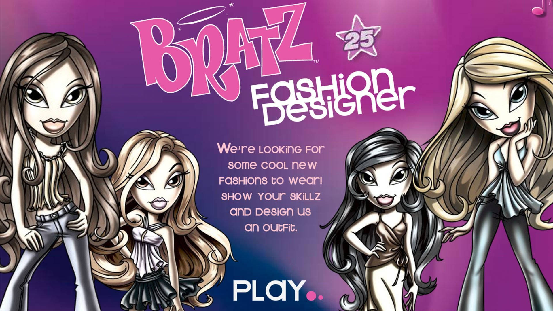 Естетичний ігровий постер Bratz з модою Шпалери