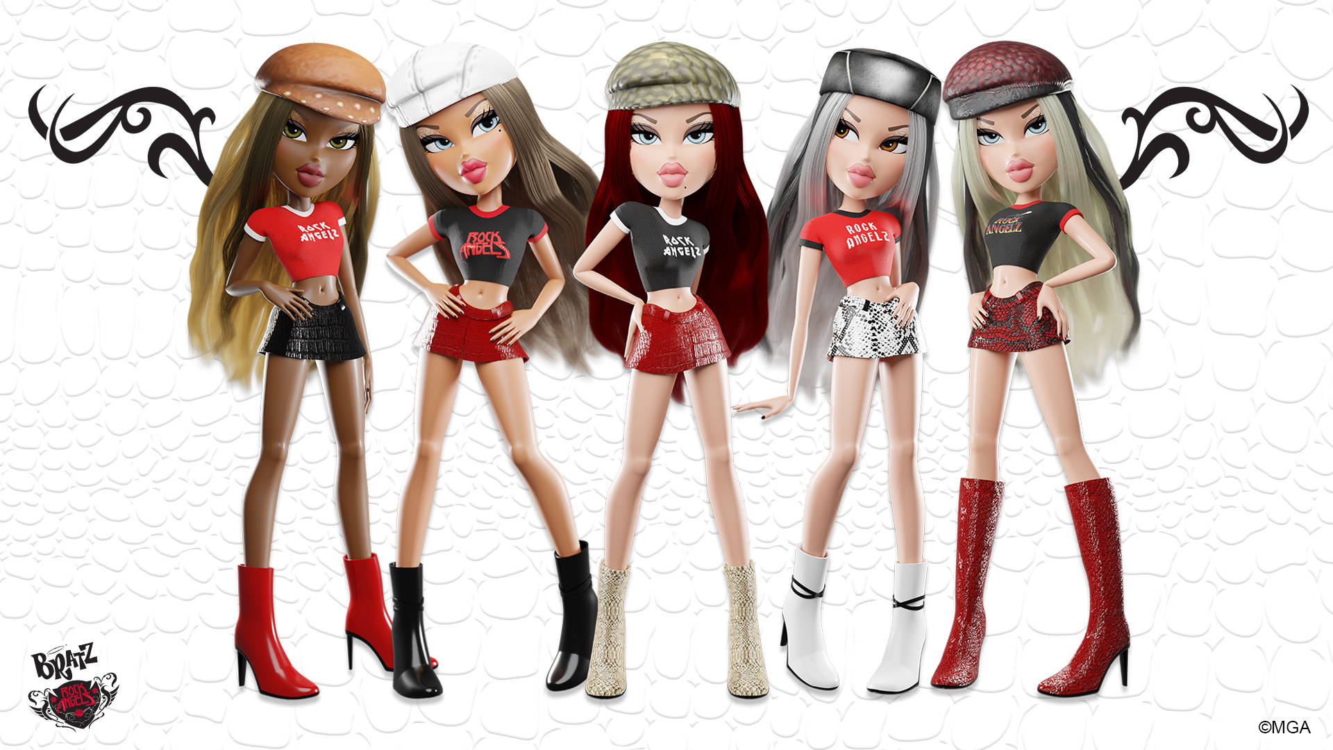Естетичні моделі Bratz у кепках Шпалери