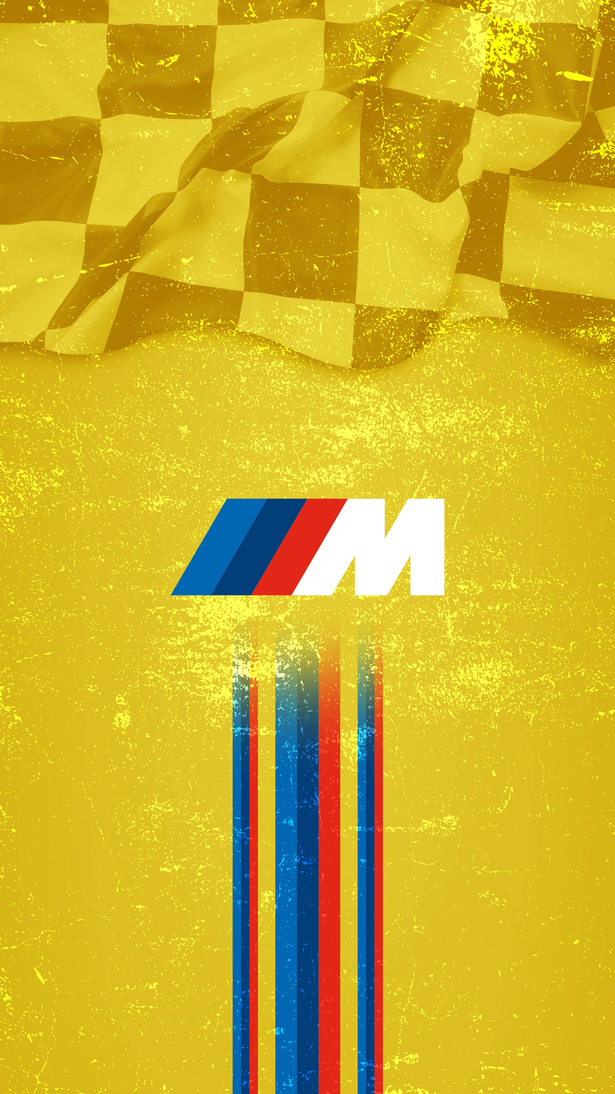 Желтый гоночный флаг с логотипом BMW M Шпалери