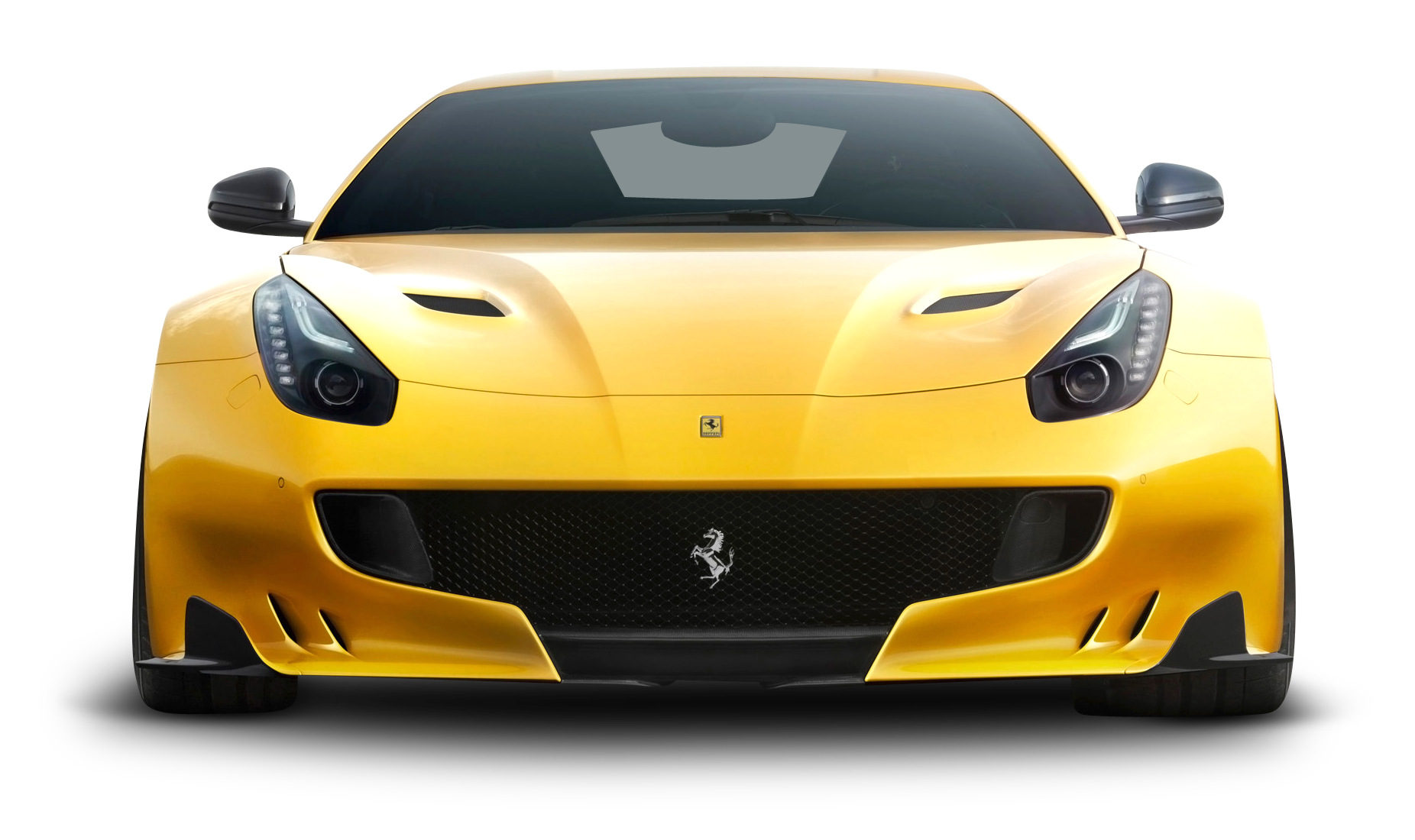 Жовтий спортивний автомобіль спереду Шпалери