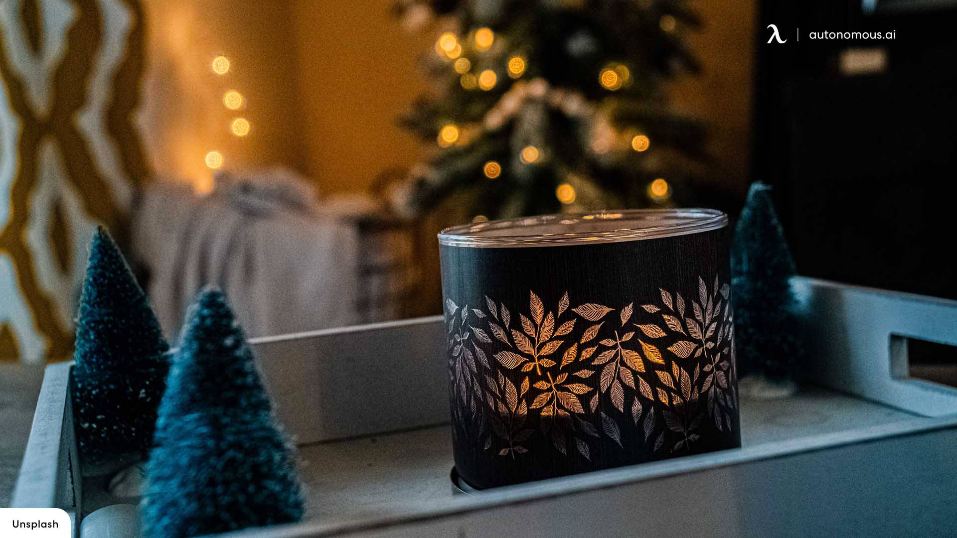 Затишна різдвяна естетична свічка Шпалери