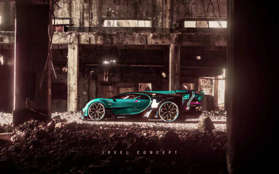 Зелений Bugatti Chiron 4K Шпалери