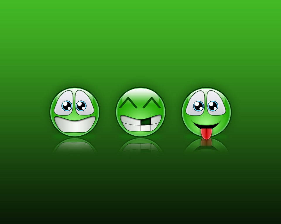 Зелені смайлики MSN Messenger Шпалери
