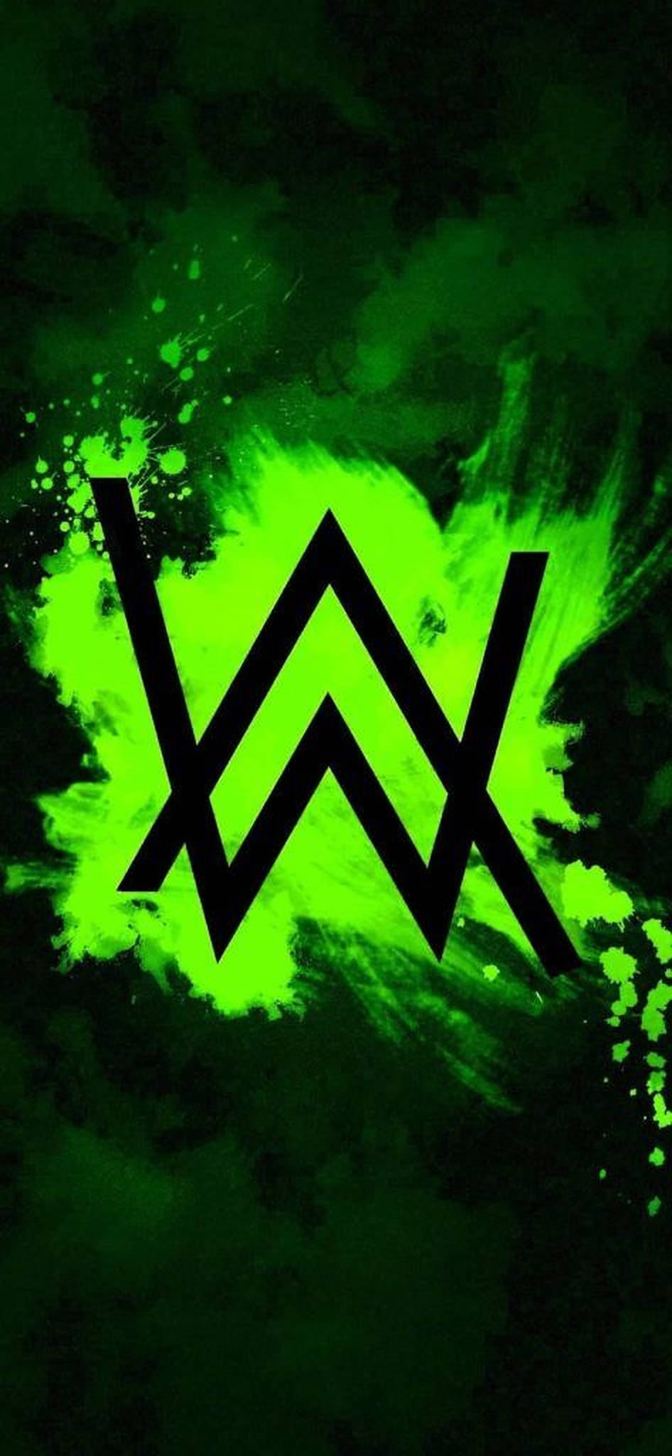 Зелёный логотип Alan Walker Шпалери