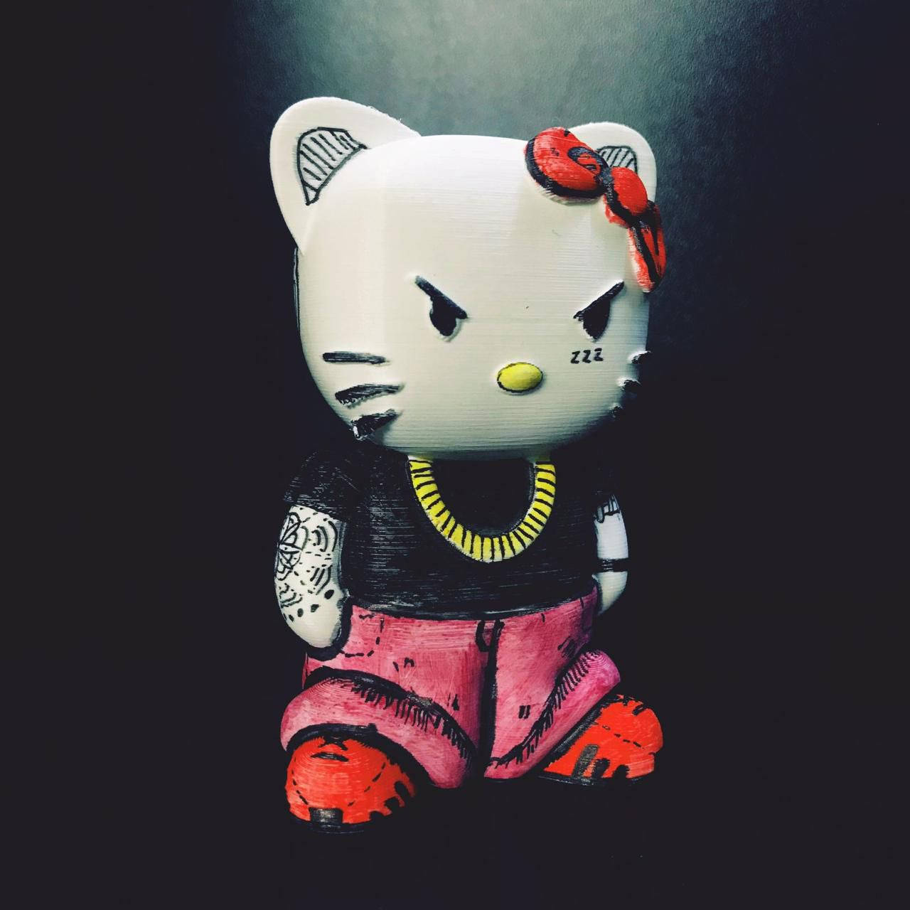 Зла Hello Kitty на Хелловін у образі бандита Шпалери