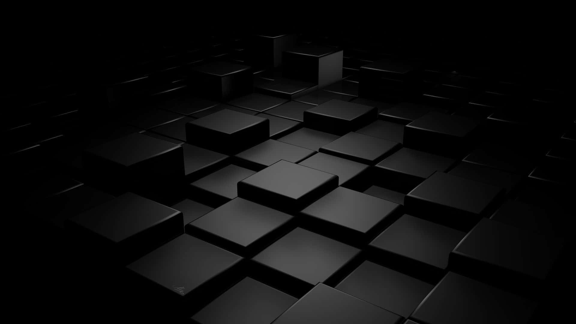 Злиття 3D кубів на повністю чорному фоні Шпалери