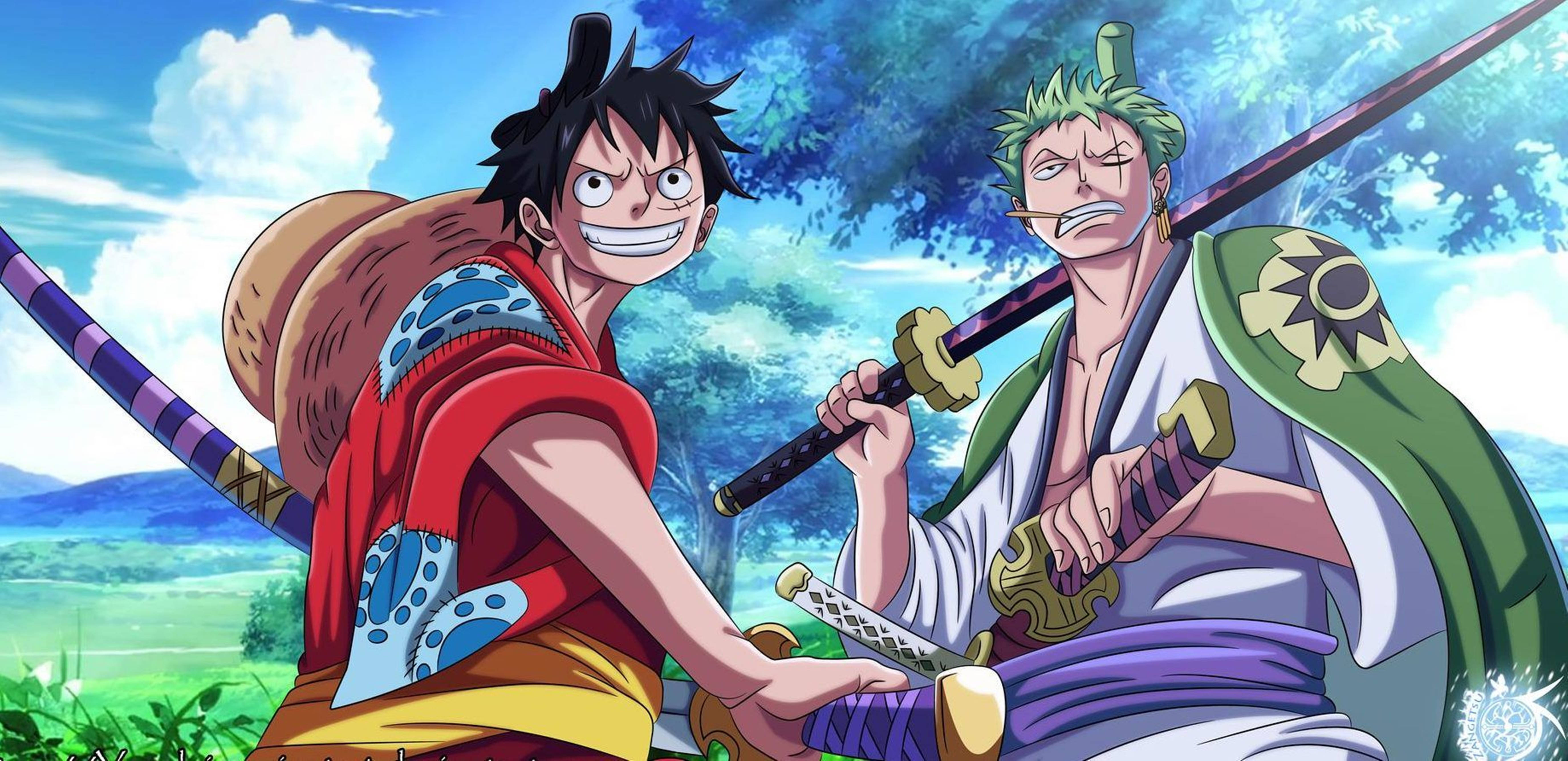 Зоро та Луффі One Piece Вано 4K Образ Шпалери