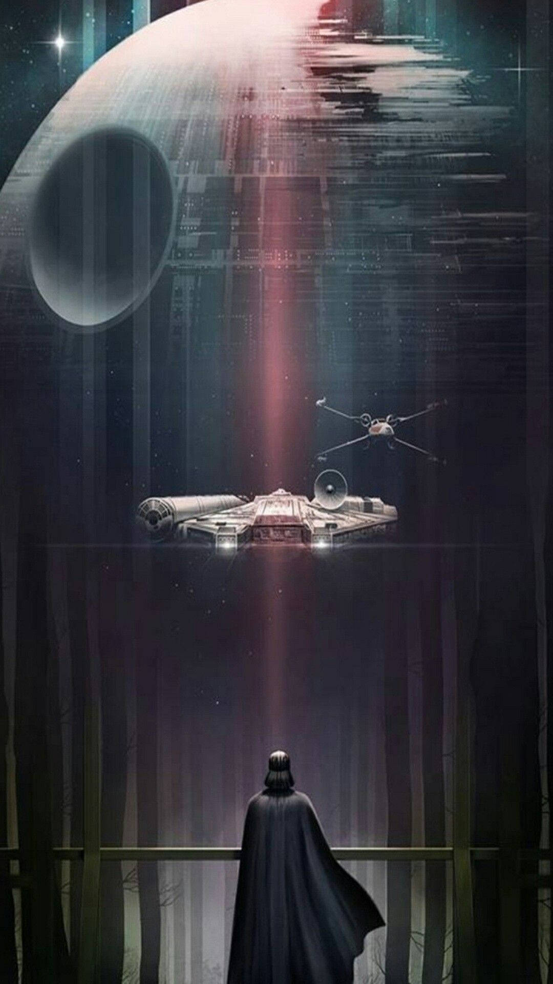 Зірка Смерті та Дарт Вейдер Star Wars для телефону Шпалери