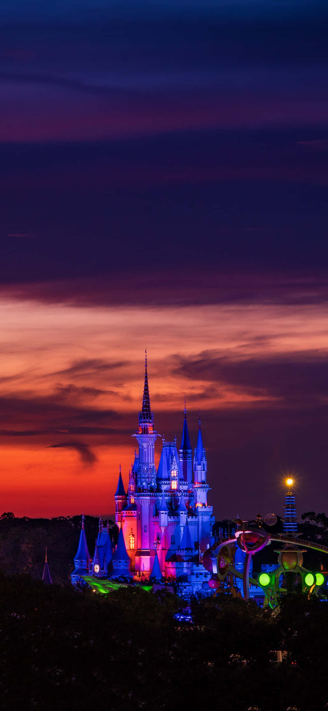 Ілюстрированное фото Disney World на современном iPhone Шпалери