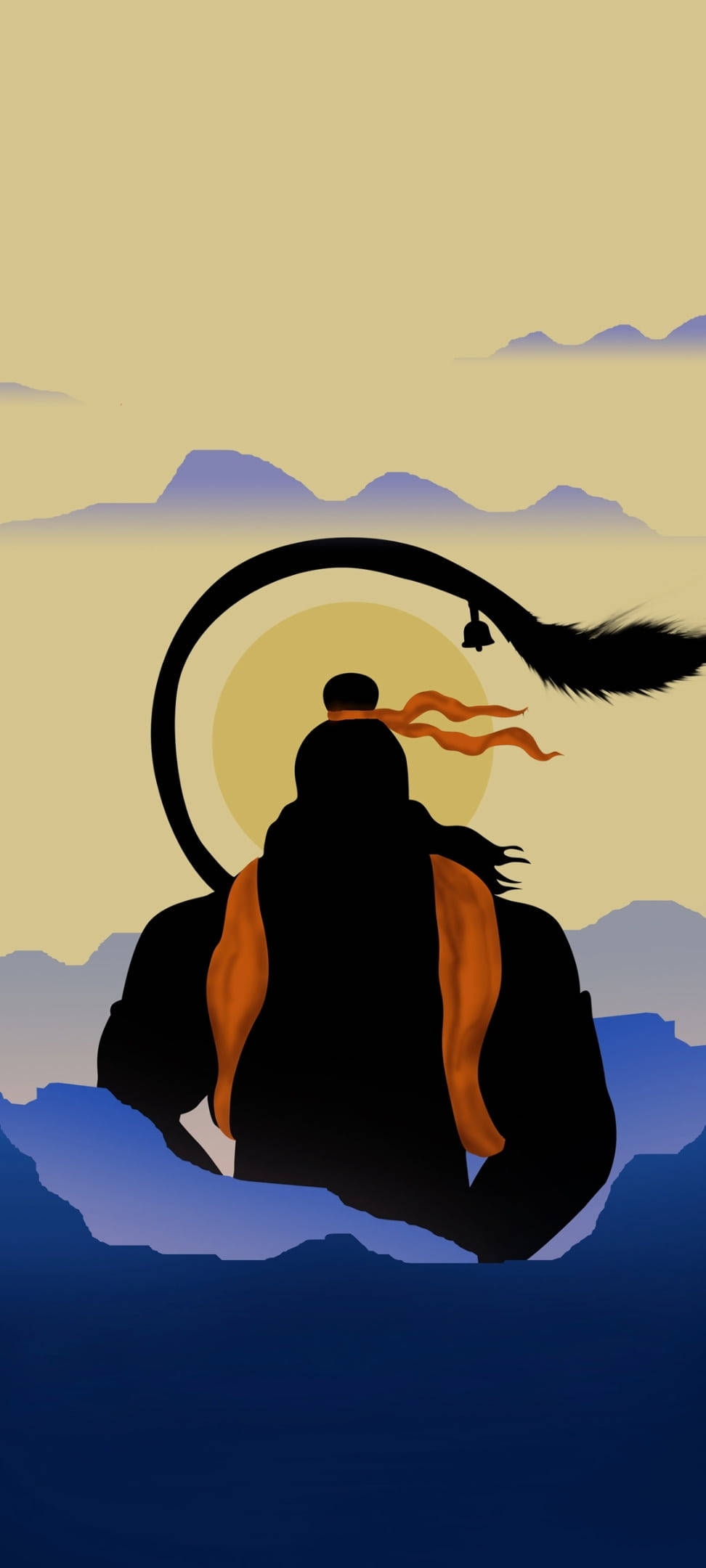 Hindu God Hanuman Minimalist Aesthetic Шпалери