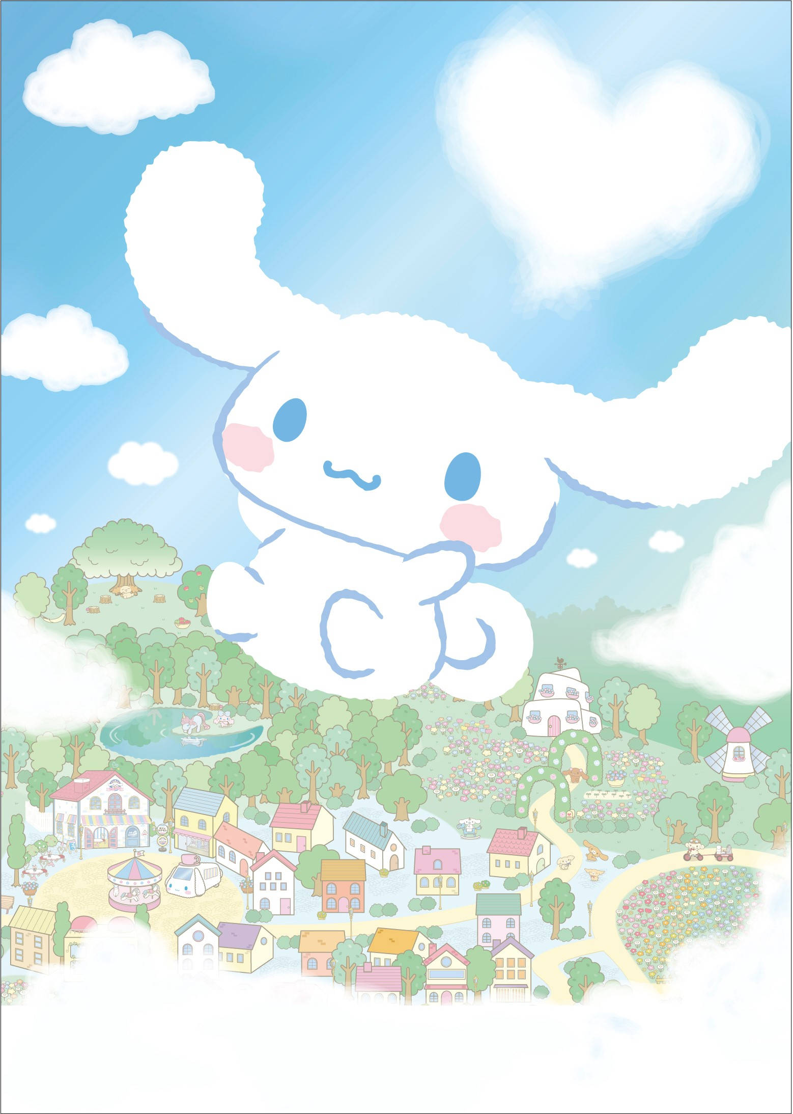 Искусство летящего Cinnamoroll Шпалери