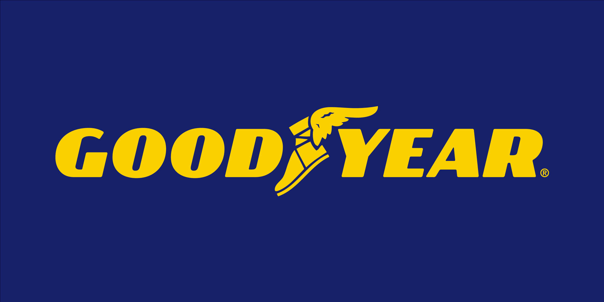 Логотип Goodyear на синьому тлі