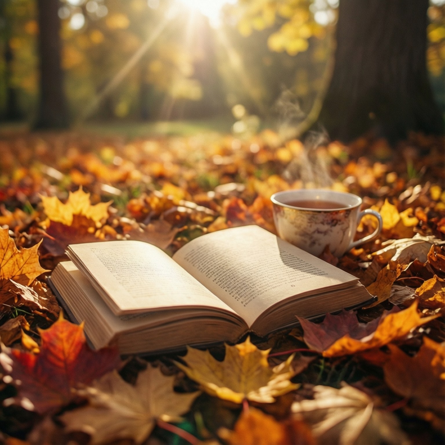 Книга та опале листя Шпалери