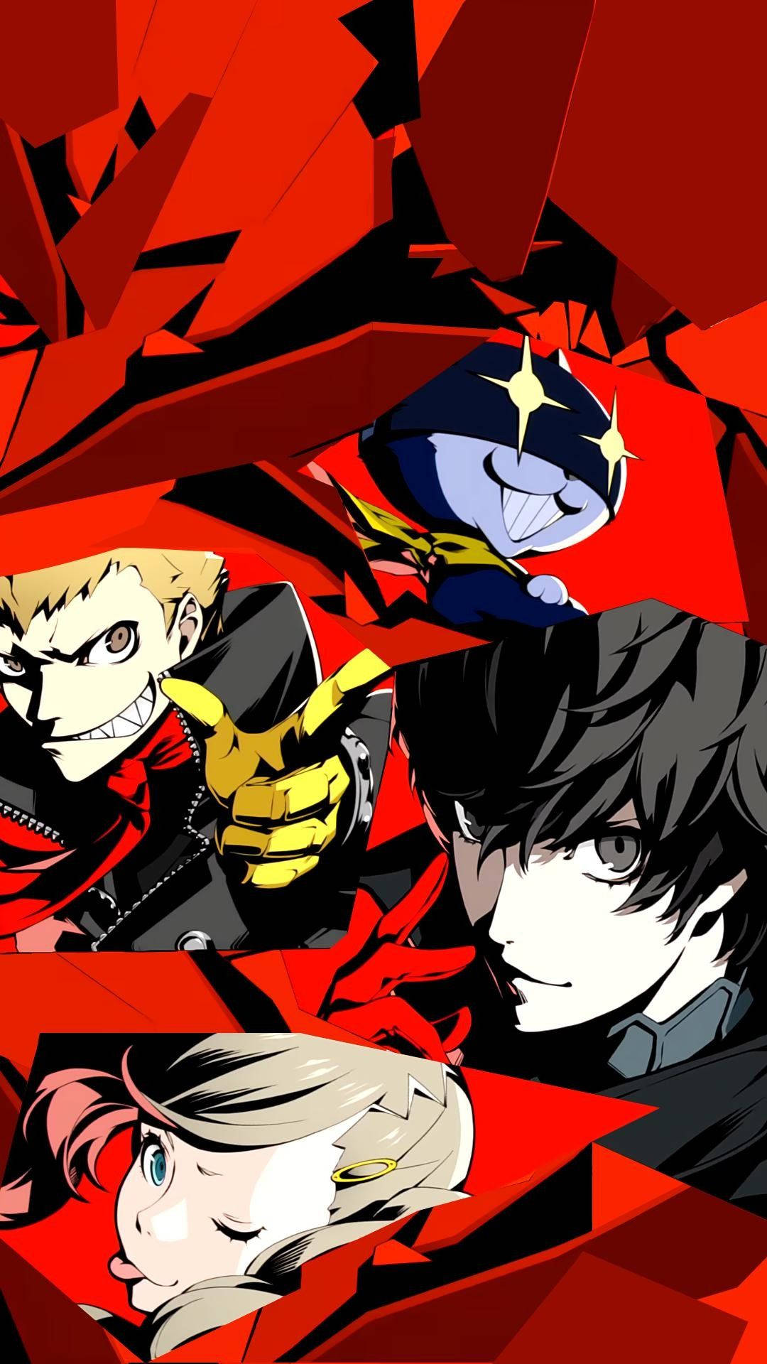 Колаж персонажів Persona 5 Phone Шпалери