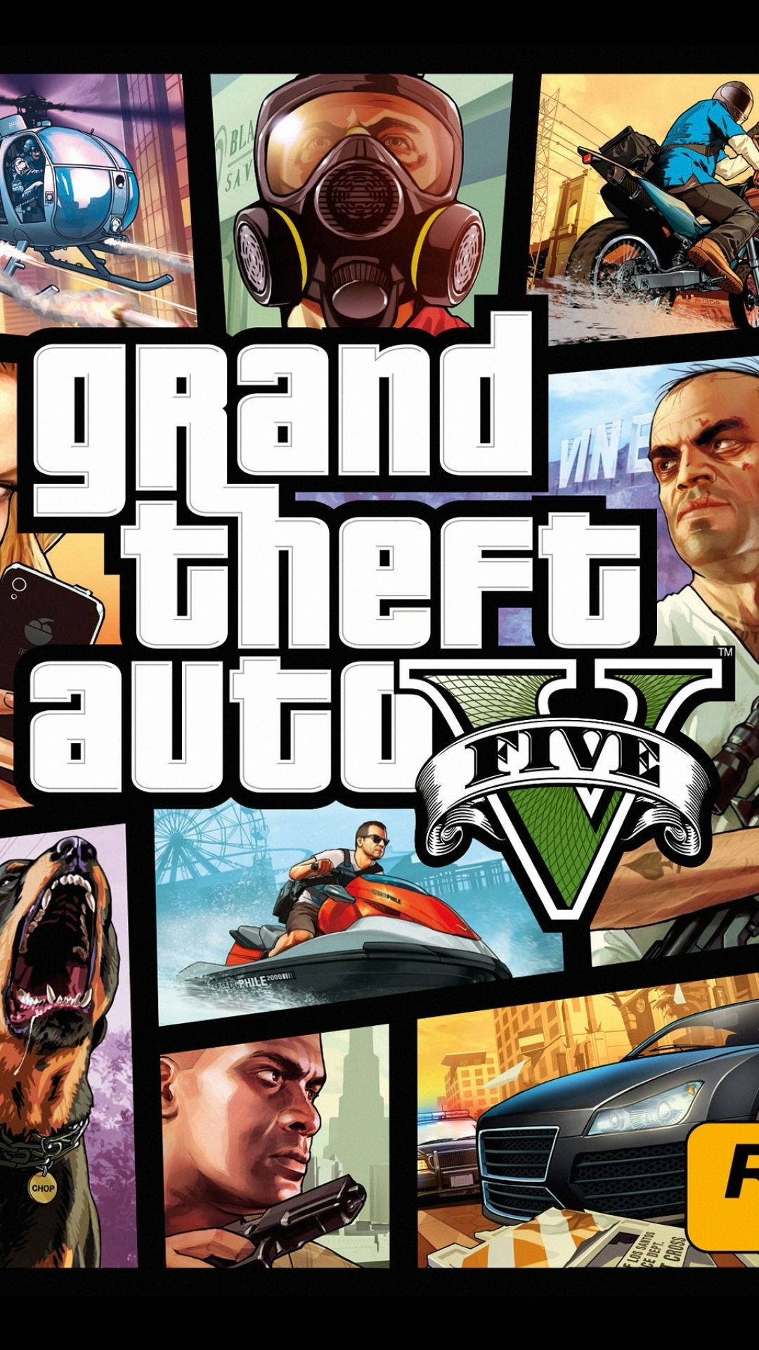 Колаж телефонів GTA 5 Шпалери