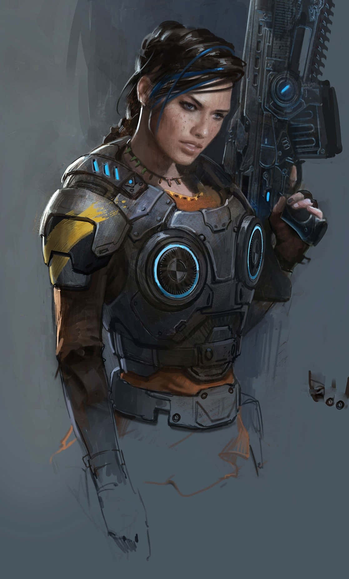 Концепт Кейт Діаз iPhone XS Gears Of War 5 фон Шпалери